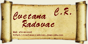 Cvetana Radovac vizit kartica